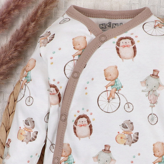 ABN-5581 Body con sobre Circus para bebé de Nini - 100% algodón orgánico, cierres sin níquel, hecho en Polonia