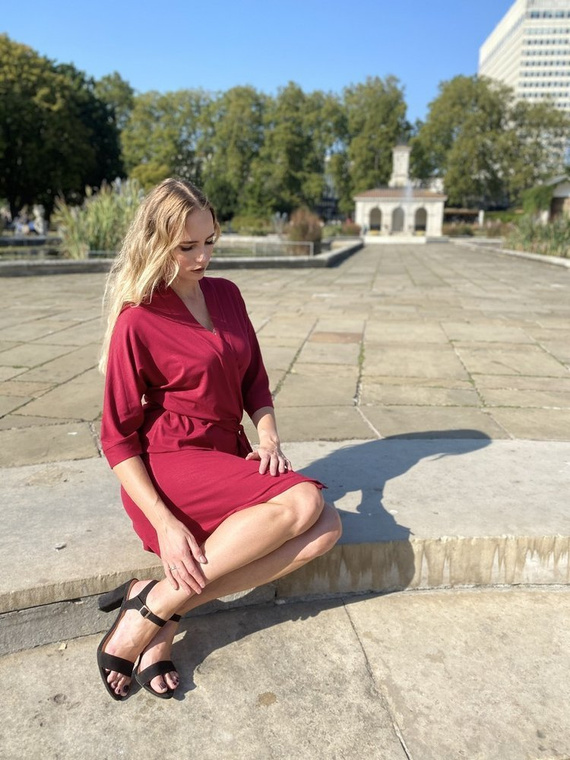 871 Visa Bata de mujer Forex - granate