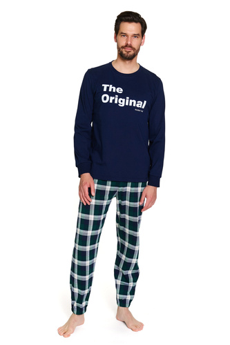 7341 Doctor Nap - Pijama de hombre "The Original" | 100% algodón, producción polaca - azul marino