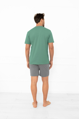 Julius Italian Fashion pijama de hombre sage - corto, algodón, elegante