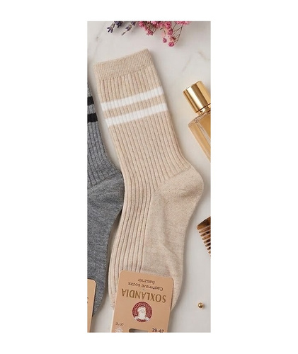 Calcetines de mujer WIK Soxlandia 3044 wz.12 Cachemir 95% acanalados beige