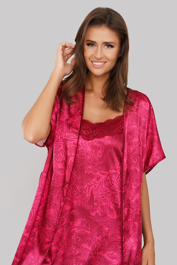 Impresja Albornoz de señora Moda italiana burdeos