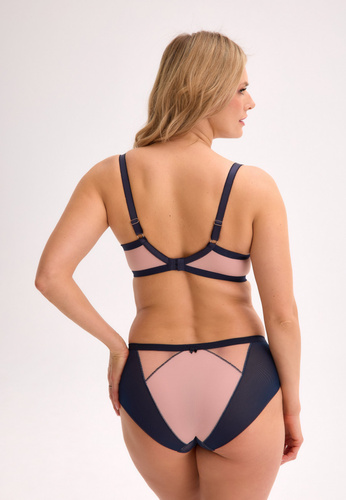 Tanga Aina GFP 1273 Gaia – Encaje elegante, tul elástico, confort, azul oscuro