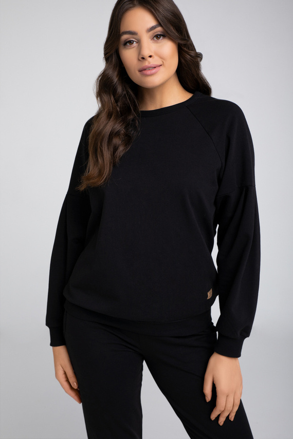 Parma Ladies conjunto manga larga, pantalón Italian Fashion - negro