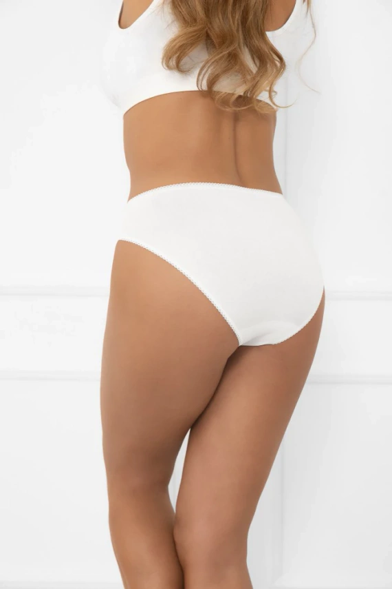 Libra bragas de mujer midi con acento de encaje | Moda Italiana blanco