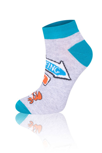 S138S Krab Socks calcetines para los pies Italian Fashion - turquesa/naranja/melange claro