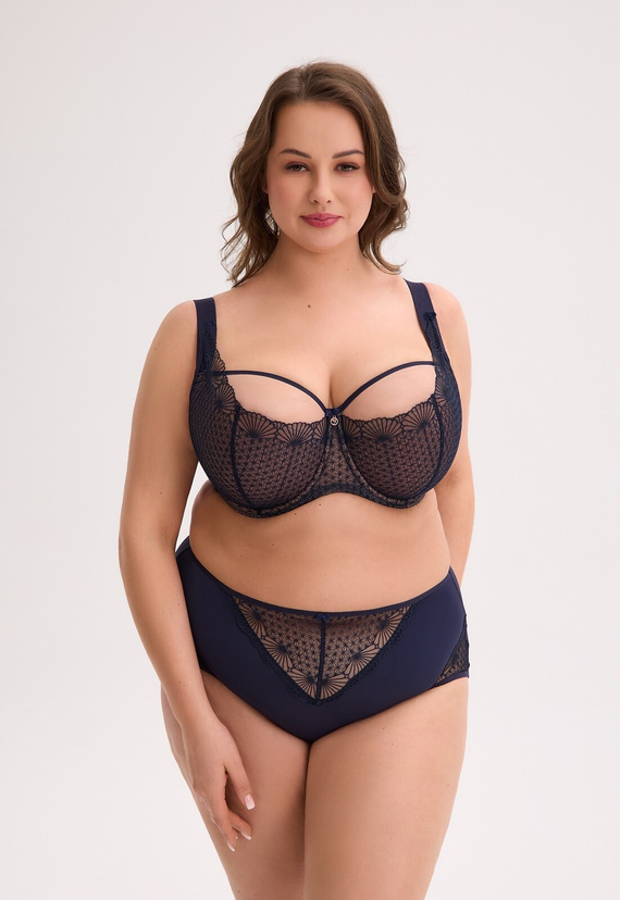 Gaia Veda BSM 1323 Maxi Azul marino - sujetador semi suave con encaje