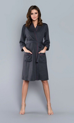 Megan Bata de mujer Moda Italiana manga 3/4 - light melange