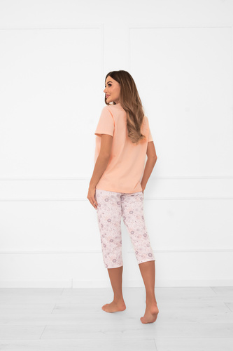 Pijama de mujer Satui - algodón, manga corta y pantalón 3/4 Moda Italiana