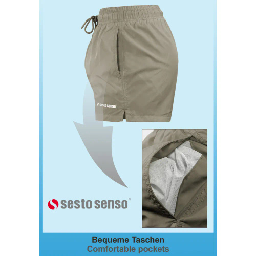 Sesto Senso bañador hombre shorts de playa secado rápido con bolsillos khaki