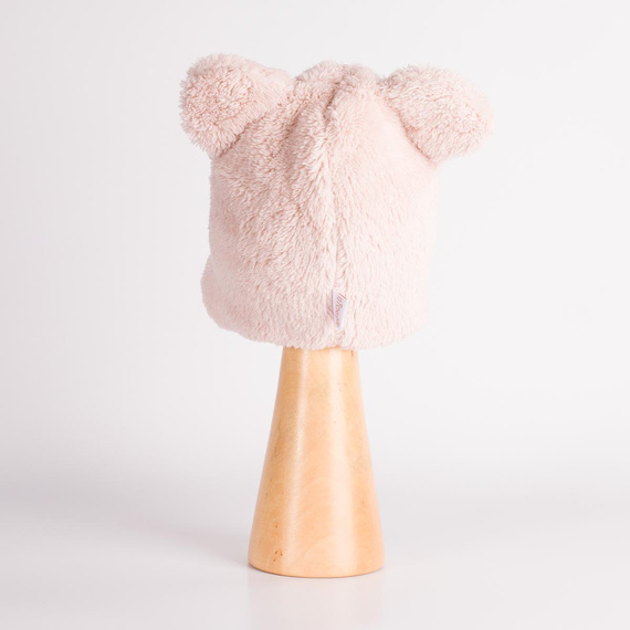 226266 Nicol HANIA Gorro para bebé oso rosa polvo cálido con orejeras