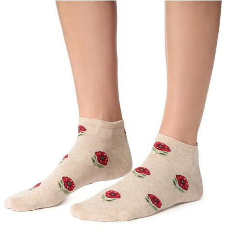 Stopki damskie Steven 114 Summer de algodón finas para sneakers beige melange 183