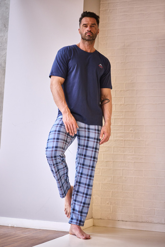 Pijama de hombre Cornette 134/315 North 2 azul - algodón, manga corta, comodidad y estilo