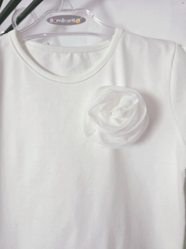 Blusa niña Róża Bambarillo jersey con rosa de tul elegante