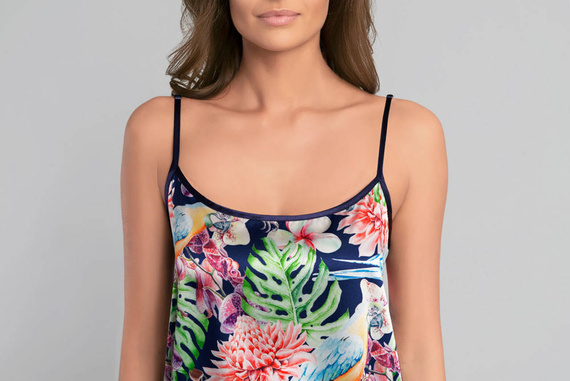 Polinesia Camisón de señora, tirante estrecho Moda Italiana - estampado floral