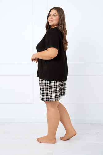 Klara Pijama de manga corta para mujer, pantalón corto Moda Italiana - negro/estampado