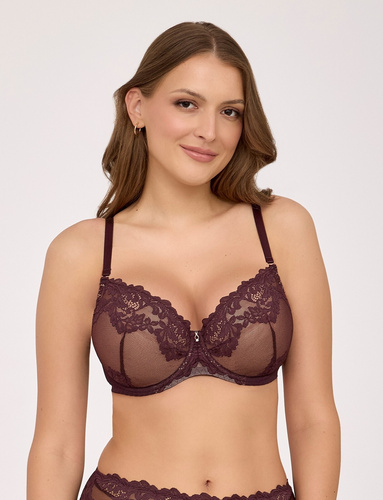 Sujetador push-up Ava 2232 Chocolate Brown con encaje y aro