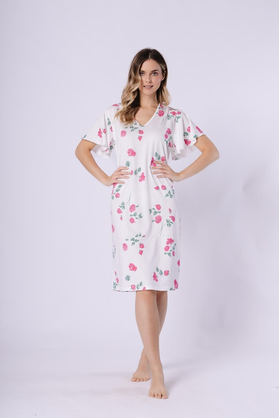 Venus Leveza 1726 camisón de algodón para mujer, hasta la rodilla, floral