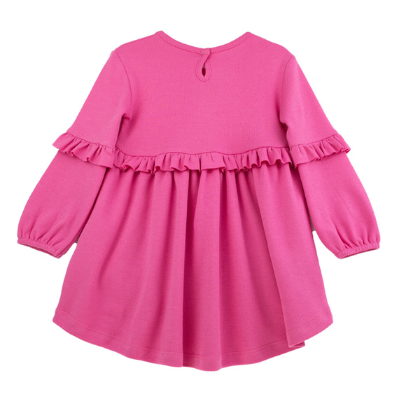 141972 Nicol vestido de manga larga - rosa , algodón, con volantes