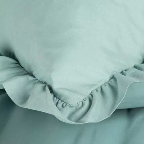 Ropa de cama de microfibra Eurofirany MI con volante, suave, con cremallera, verde