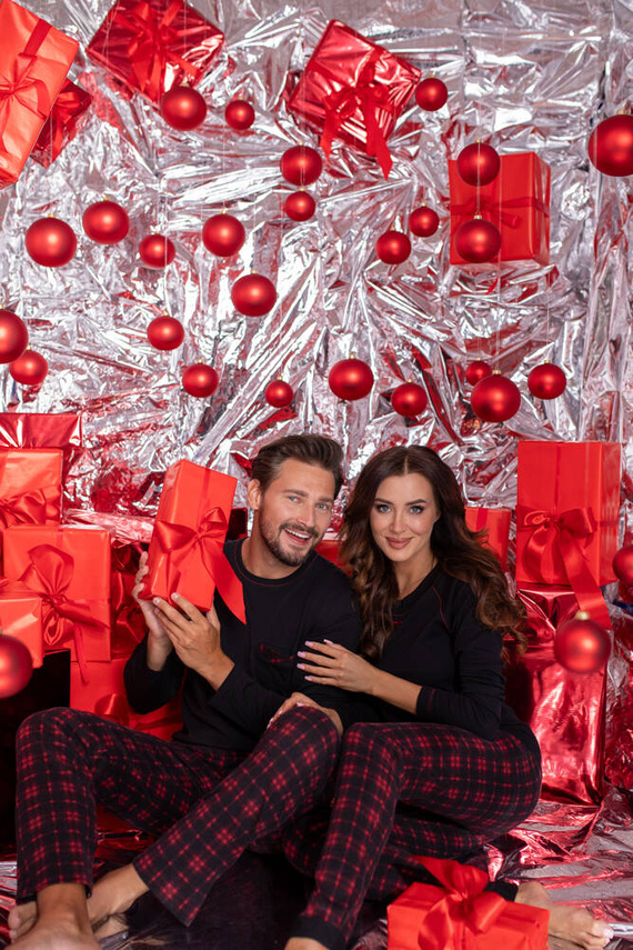 Ordesa Pijama señora manga larga, pantalón largo Moda Italiana - negro/estampado