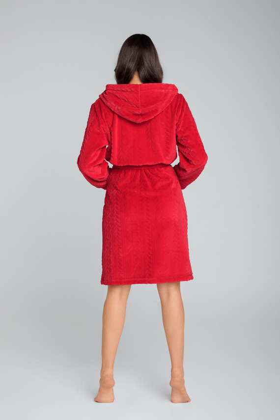 Albornoz polar de señora Zala Italian Fashion - rojo