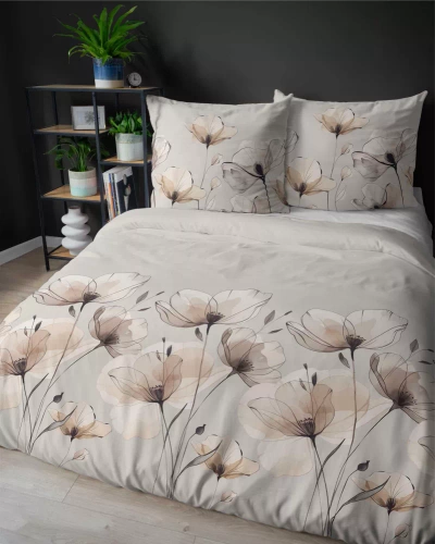 5492 B Detexpol Satin Stories cappuccino | 100% algodón, tejido satinado, cremallera, papel de regalo