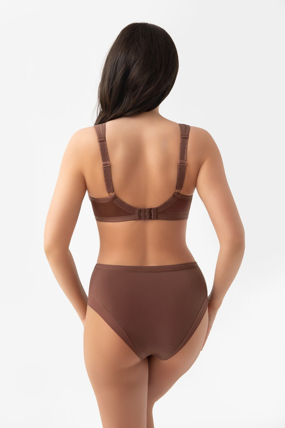 Braguitas de mujer Gorsenia K442/1 Luisse color chocolate, talle alto, encaje