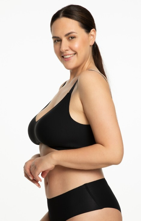 Jelly Bra Comfort Julimex negro beige - sujetador sin aros para pechos grandes