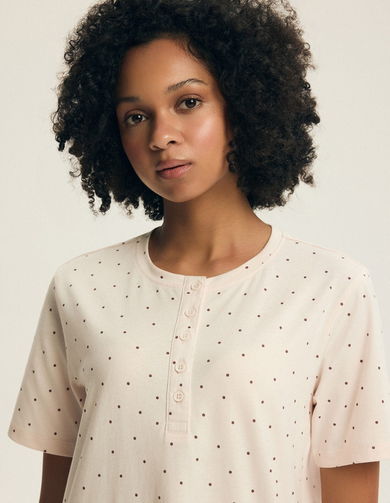 Camisón Henderson 45304 Evika rosa empolvado 100% algodón para lactancia