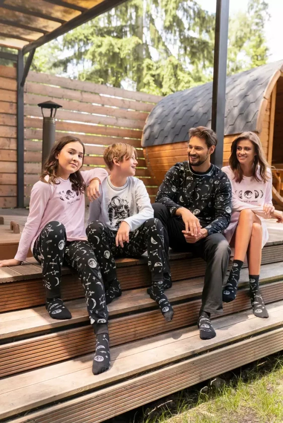 Umbra Pijama de niña, manga larga y pantalón Italian Fashion- salmón/estampado