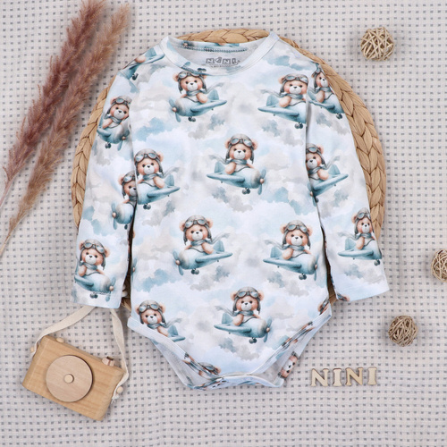 NINI ABN-5746/JSZ body para bebé 100% bambú Baby Bear Pilot con broches
