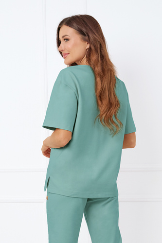 Caro Blusa manga corta Moda Italiana - salvia