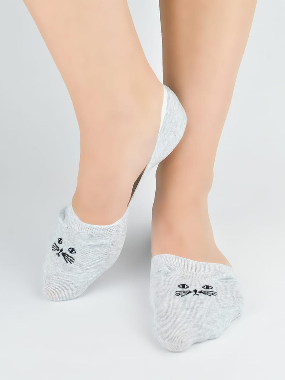 Bailarinas ST115 calcetines mujer algodón gato 3D antideslizantes