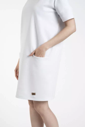 Karina Túnica de manga corta para mujer Italian Fashion - blanco