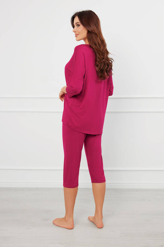 Pijama 3/4 Natura Mujer Moda Italiana - vino