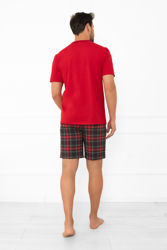 Rusoli pijama de los hombres Moda Italiana rojo - a cuadros de algodón corto cómodo