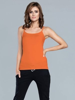Camisa Ibiza Tirantes estrechos Mujer Moda Italiana- naranja