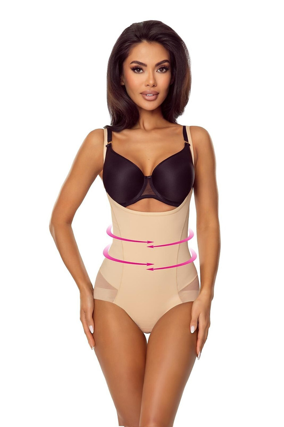Body 7006 Ofelia Lapinee beige Body moldeador reductor bajo el busto que estiliza la figura