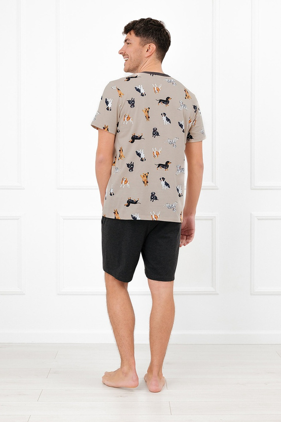 Pijama hombre Italian Fashion Remos algodón manga corta pantalones cortos con perros