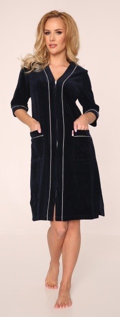 974 / 352 Bata de señora de terciopelo Forex - azul marino