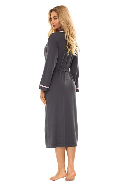 2506 Bata larga de señora de viscosa L&L grafito - ligera y transpirable