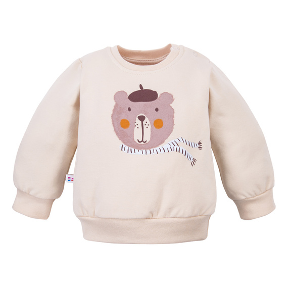 Sudadera Beary Cool Eevi - beige claro, algodón, estampado osito