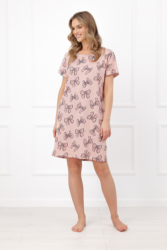Italian Fashion Silano camisón de mujer 100% algodón manga corta cómodo