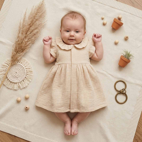 Nicol 224247 Vestido de Muselina para Niña 100% Algodón para Verano