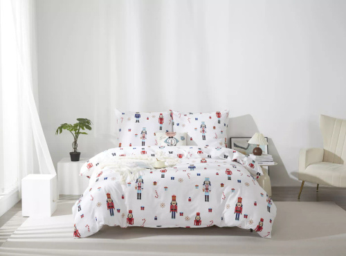 Xmass Navidad ropa de cama de satén de algodón Spod Igły i Nitki cascanueces - elegante y suave