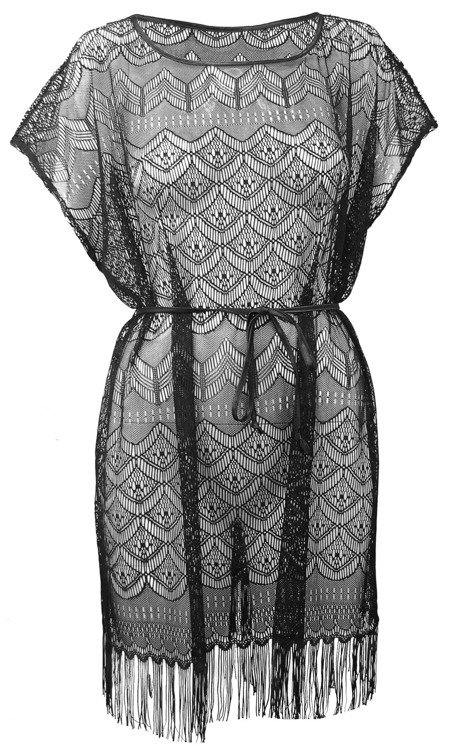 Anais 318 pareo de encaje con flecos De Lafense - babydoll ligero de playa | S-XXL