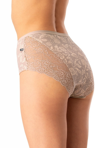 Braga de algodón para mujer Key LPF 590 beige - 2 unidades en una caja, espalda con cordón