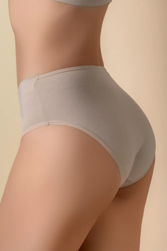 Selene Blanca Braguitas de Algodón Beige de Cintura Alta Cómodas Clásicas