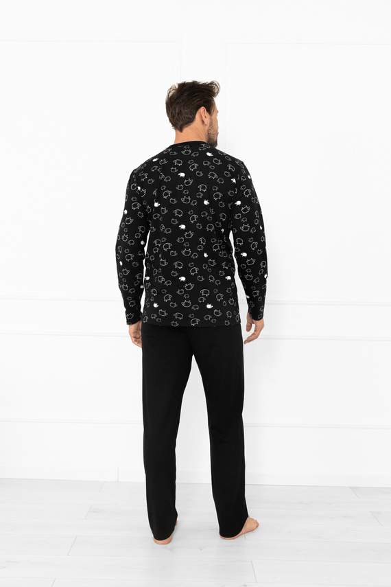 Pijama de hombre Wito - manga larga y pantalón largo, algodón MEGA SOFT Moda Italiana